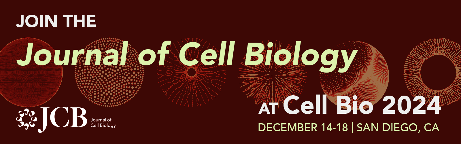 Banner displaying the text Journal of Cell Biology at Cell Bio 2024